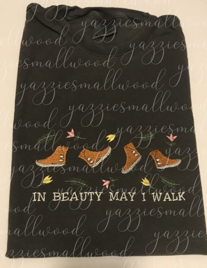 In Beauty May I walk Embroidered T-shirt