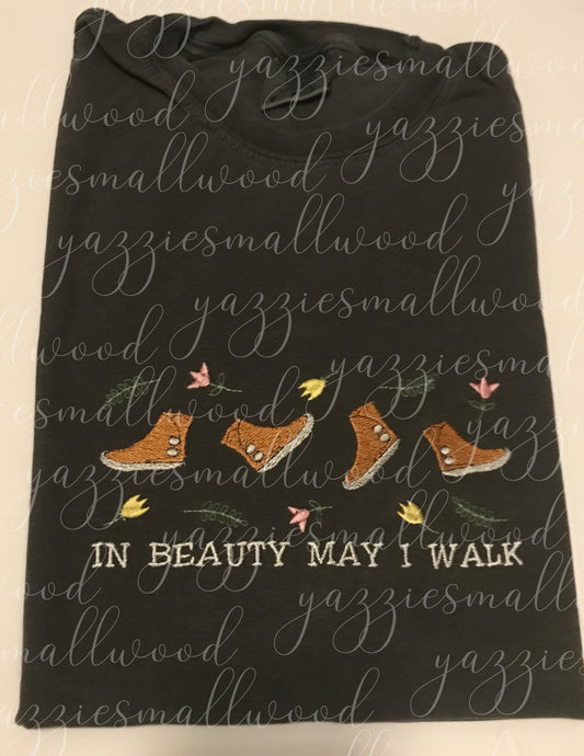 In Beauty May I walk Embroidered T-shirt