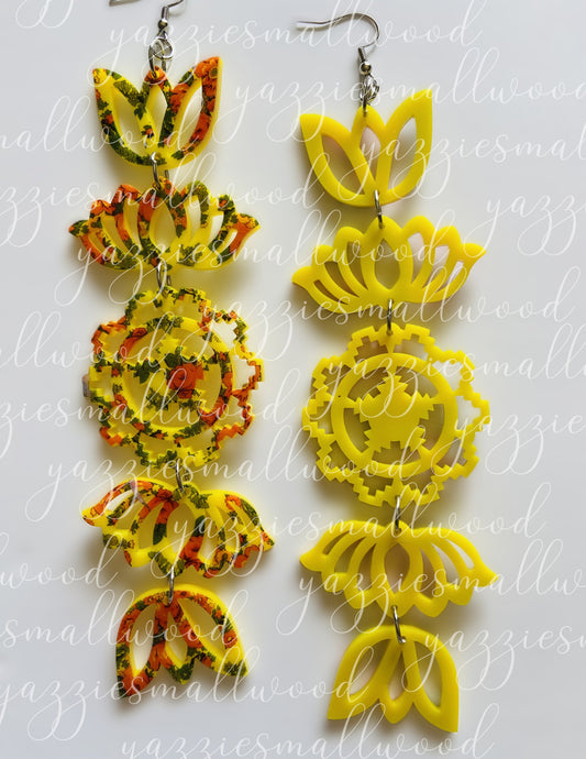 Tulip Lotus Navajo Basket XL earrings