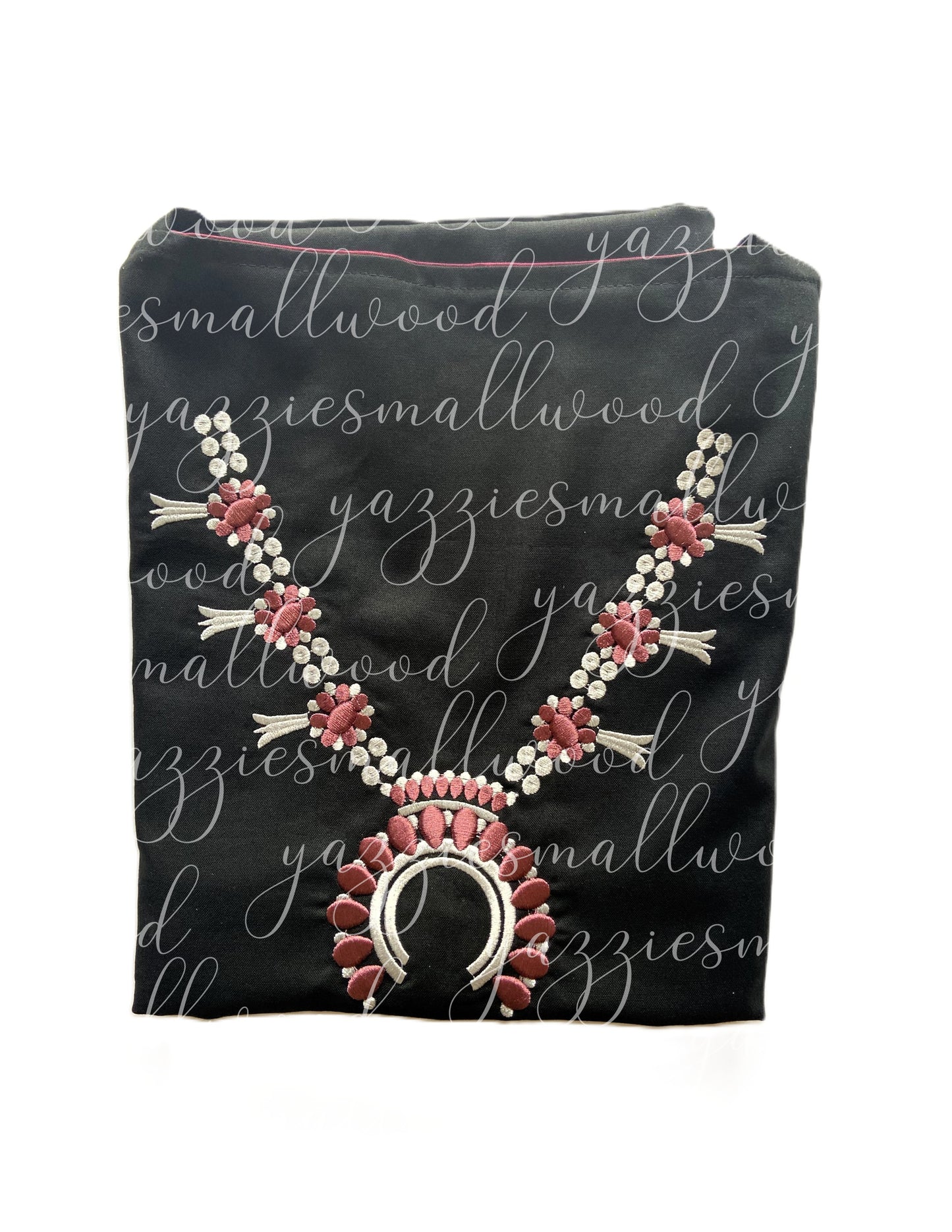 Squash blossom embroidered apron