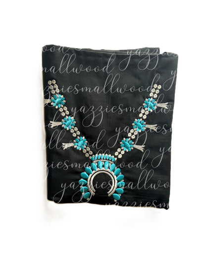 Squash blossom embroidered apron