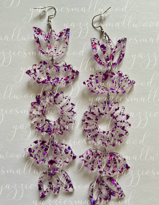 Tulip Lotus Sunflower Powwow XL earrings