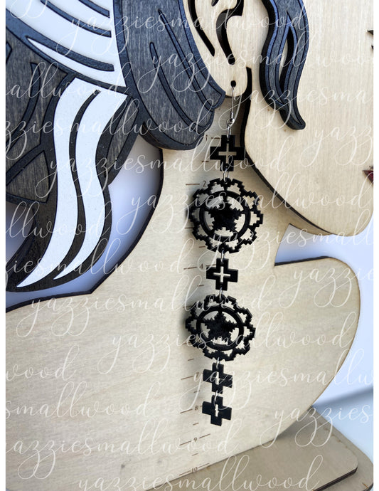 Navajo Basket Spider Woman Lace XL earrings