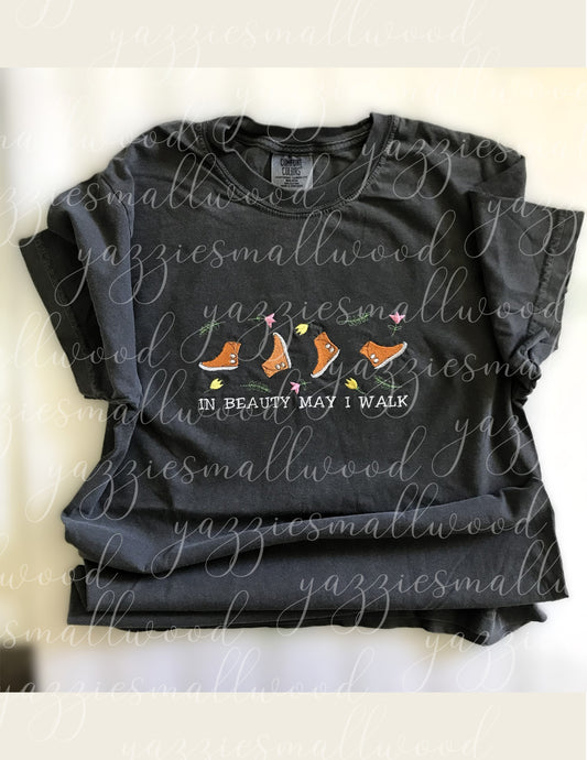 In Beauty May I walk Embroidered T-shirt