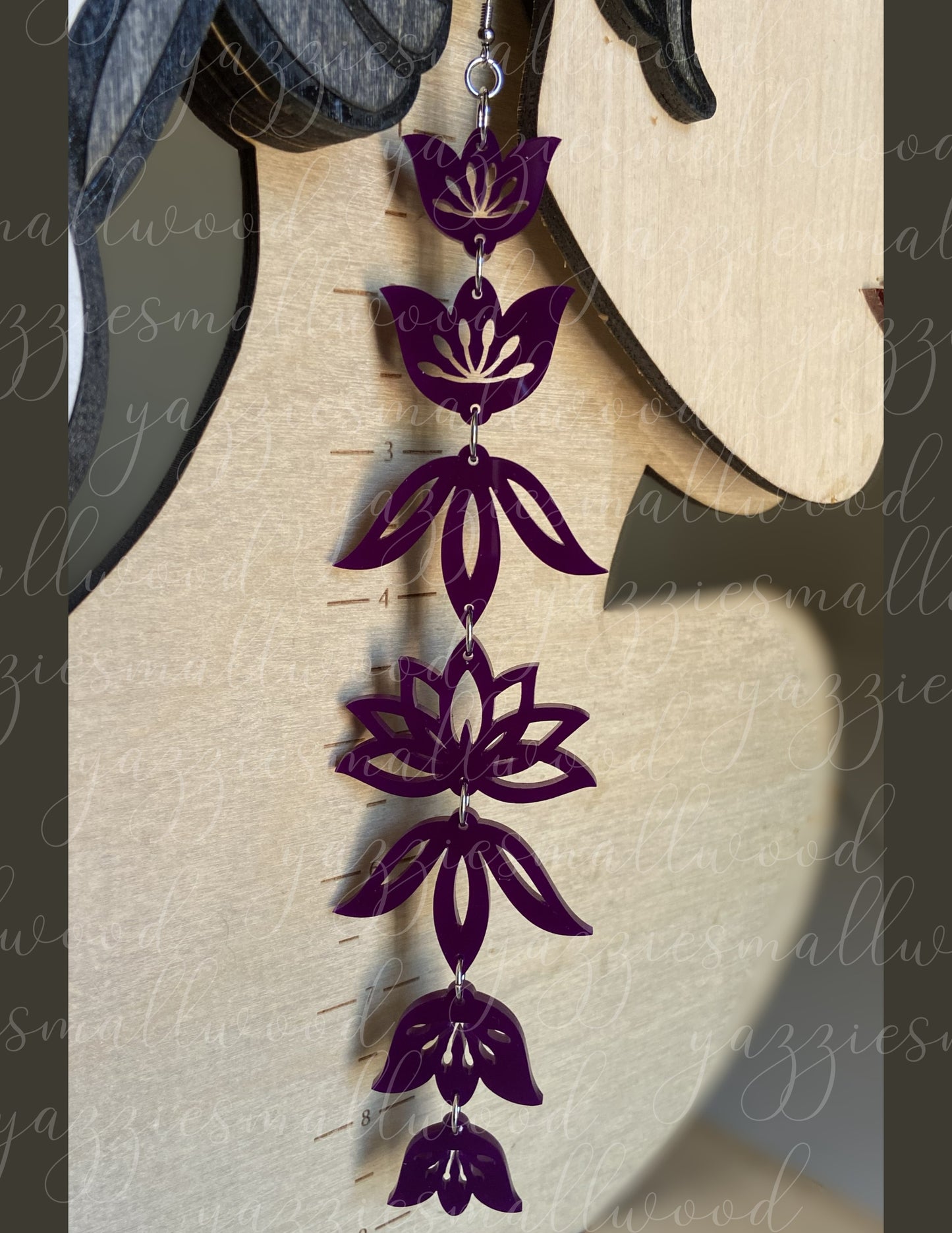 Indigenous lotus and tulip florals XL earrings