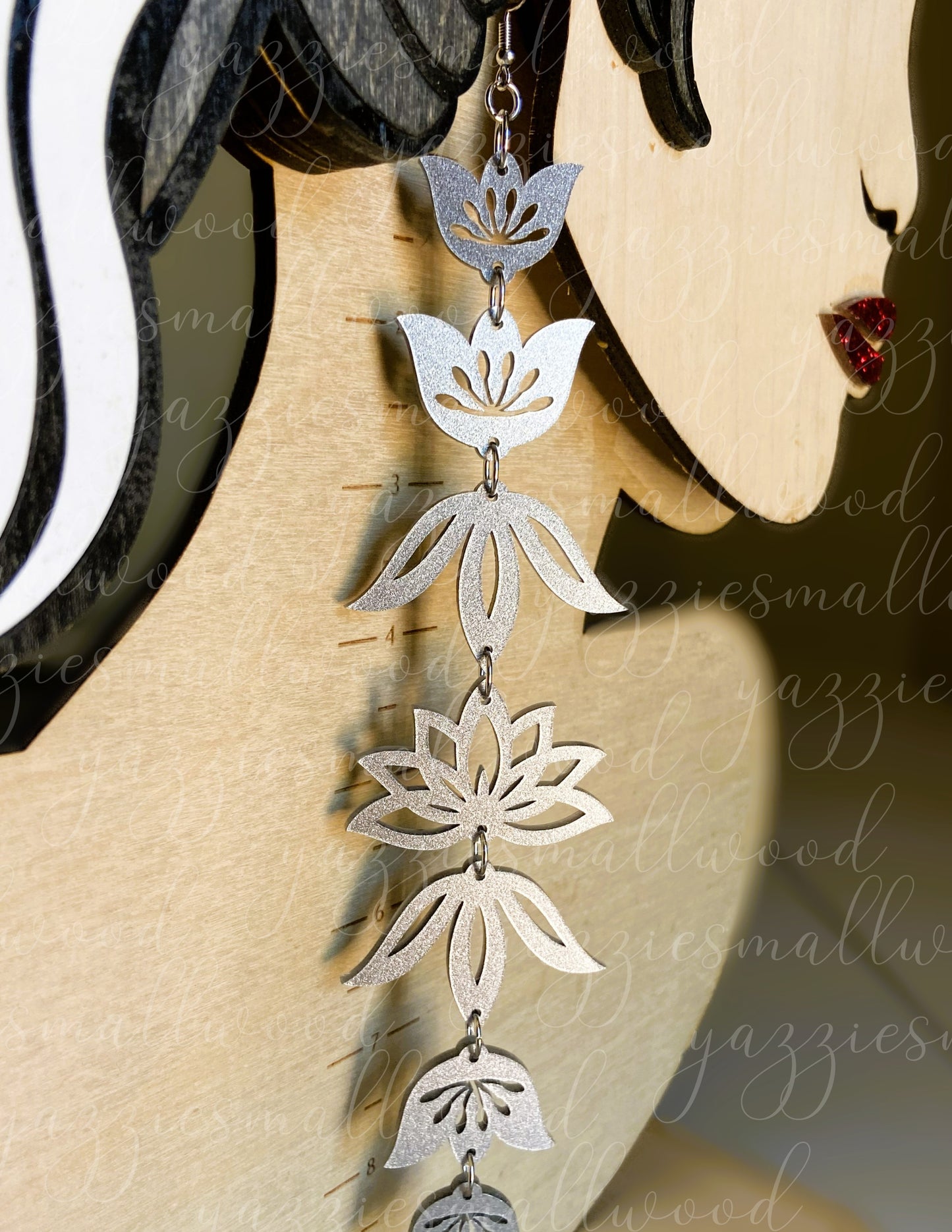 Indigenous lotus and tulip florals XL earrings