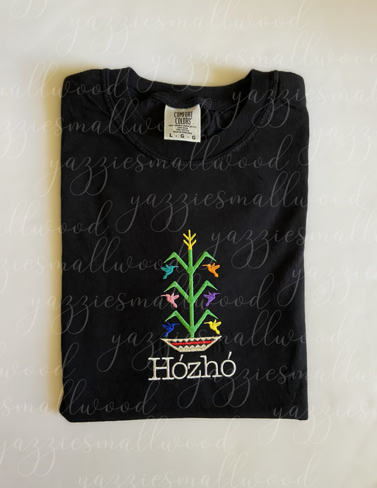 Hozho Tree of Life Embroidered Comfort Colors 1717 Black