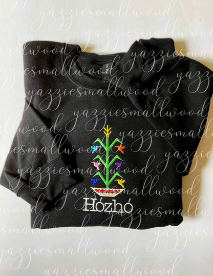 Hozho Navajo Tree of Life Embroidered Crewneck