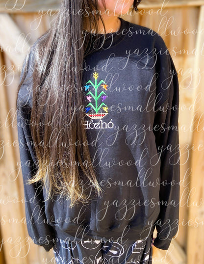 Hozho Navajo Tree of Life Embroidered Crewneck