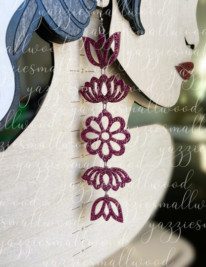 Tulip Lotus Daisy Powwow XL earrings