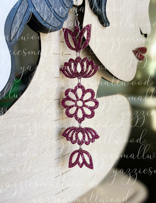 Tulip Lotus Daisy Powwow XL earrings