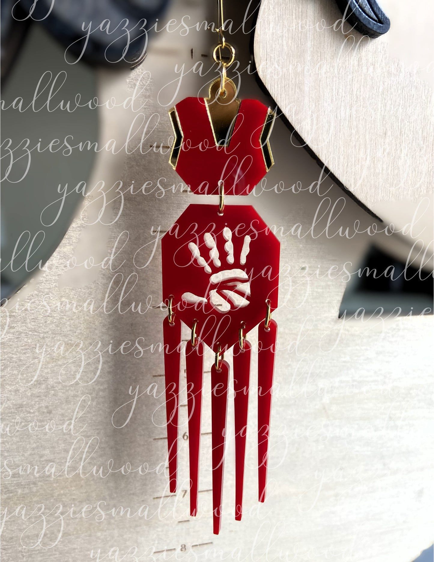 MMIW red dress earrings XL